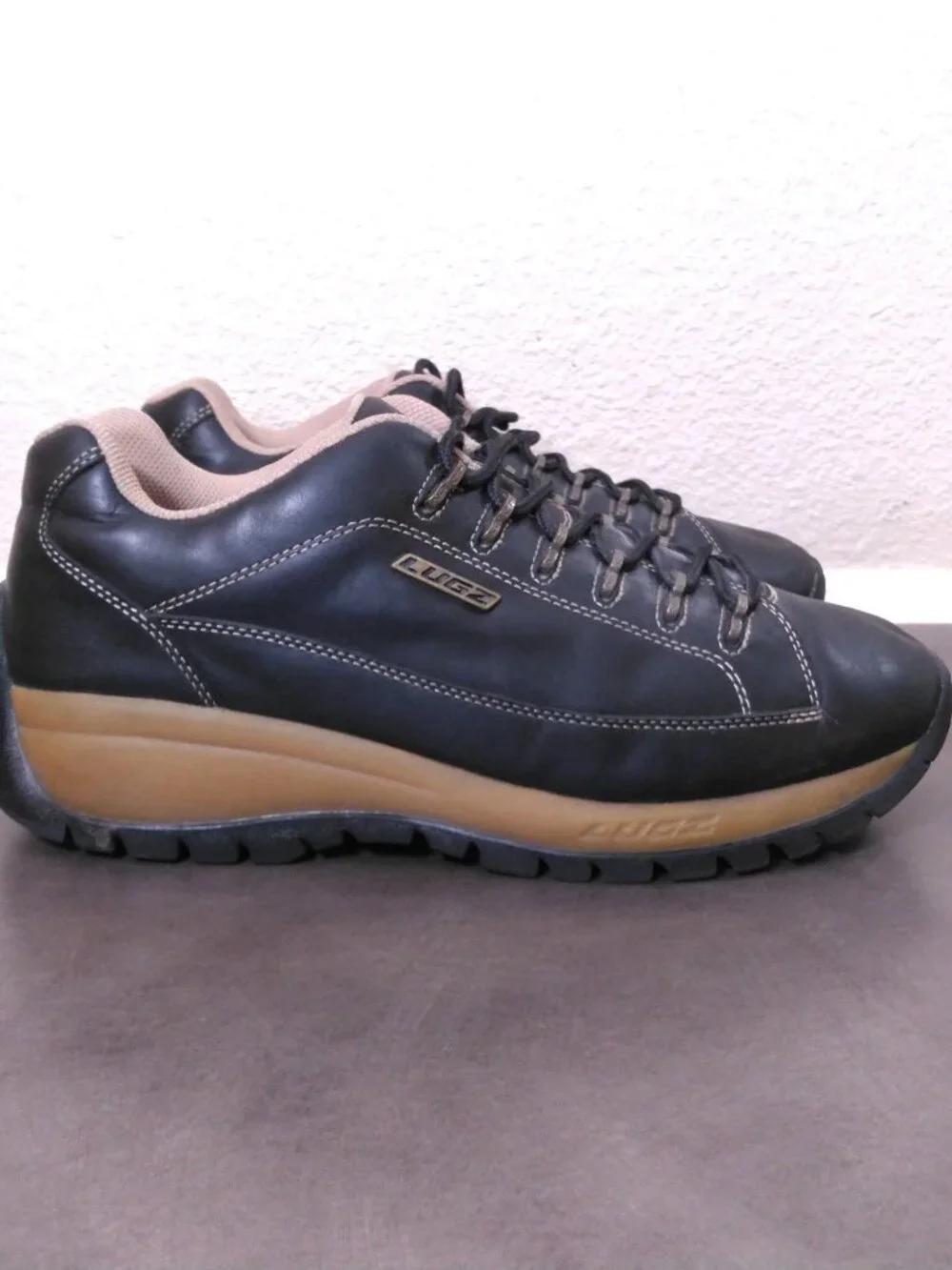 LUGZ Shoes Mens SIZE 10.5 ZCS 2000 COMPOUND Leather Boot SNEAKERS Black Gum VTG